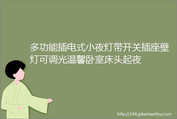 多功能插电式小夜灯带开关插座壁灯可调光温馨卧室床头起夜