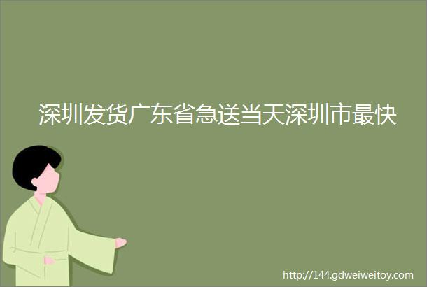 深圳发货广东省急送当天深圳市最快